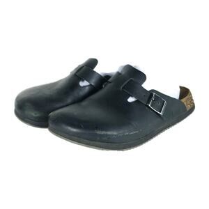 Birkenstock Women's Boston Super Grip EU40 US9 Regular Black Leather Clog Shoes